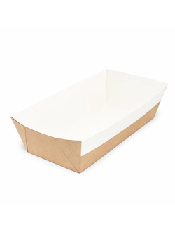 Лоток для запекания 540мл (крафт/белый), 170*90*45мм