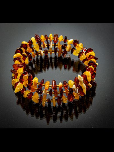 Браслет из янтаря, тройной , безразмерный