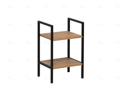 Стеллаж Стилвуд 12 узкий с двумя полками Черный/Дуб крафт золотой