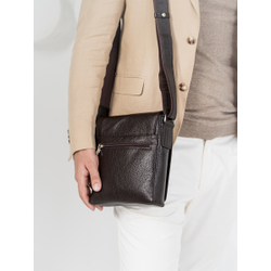 Кожаная мужская сумка Vallecorsa black (арт. 5044-01)