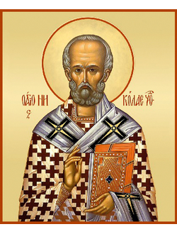 Николай Чудотворец, Святитель. Рукописная икона.