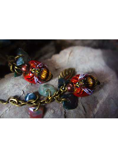 "Пчёлы с медовых лугов", комплект украшений в стиле бохо-шик