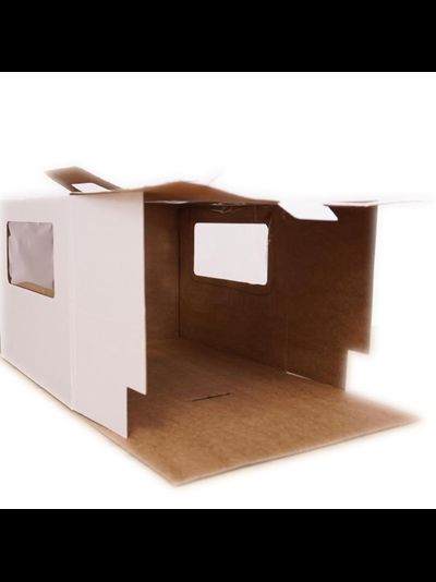 Коробка для торта с ручками с/о (белая, Т22В), 240*240*200мм