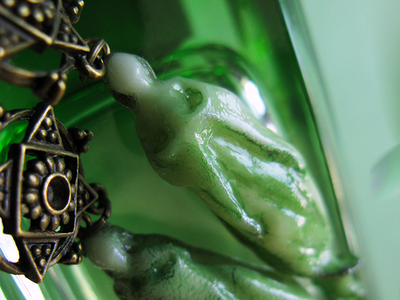 Зелёные серьги-капли "Нефритовый дух"