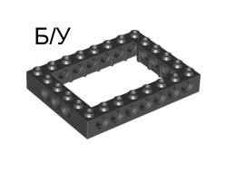 ! Б/У - Technic, Brick 6 x 8 Open Center, Black (32532 / 3253226 / 4144026 / 4162897 / 4188143 / 6448394) - Б/У