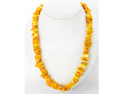Бусы из матового янтаря крупные 55 см