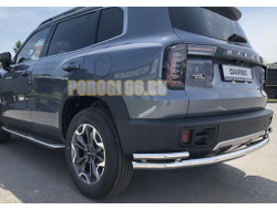 Защита заднего бампера угловая большая двойная d60/42 для Haval Dargo (2022-...)