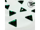 Стразы пришивные треугольные, цв. Dark green, р-р 16 мм