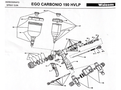 Направляющая внутреннего штока воздушного клапана для Walcom EGO CARBONIO