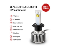 Светодиодная лампа H7 X7 Led, комплект 2шт