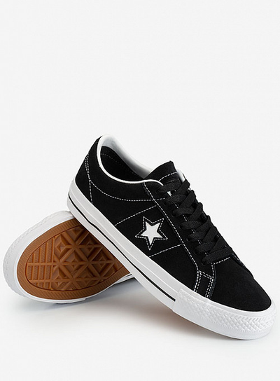 Converse black one star sale ox