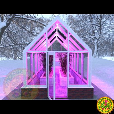 Зимняя теплица ДУНКАН II в классическом английском стиле с двускатной крышей размером 3000 х 6000 мм