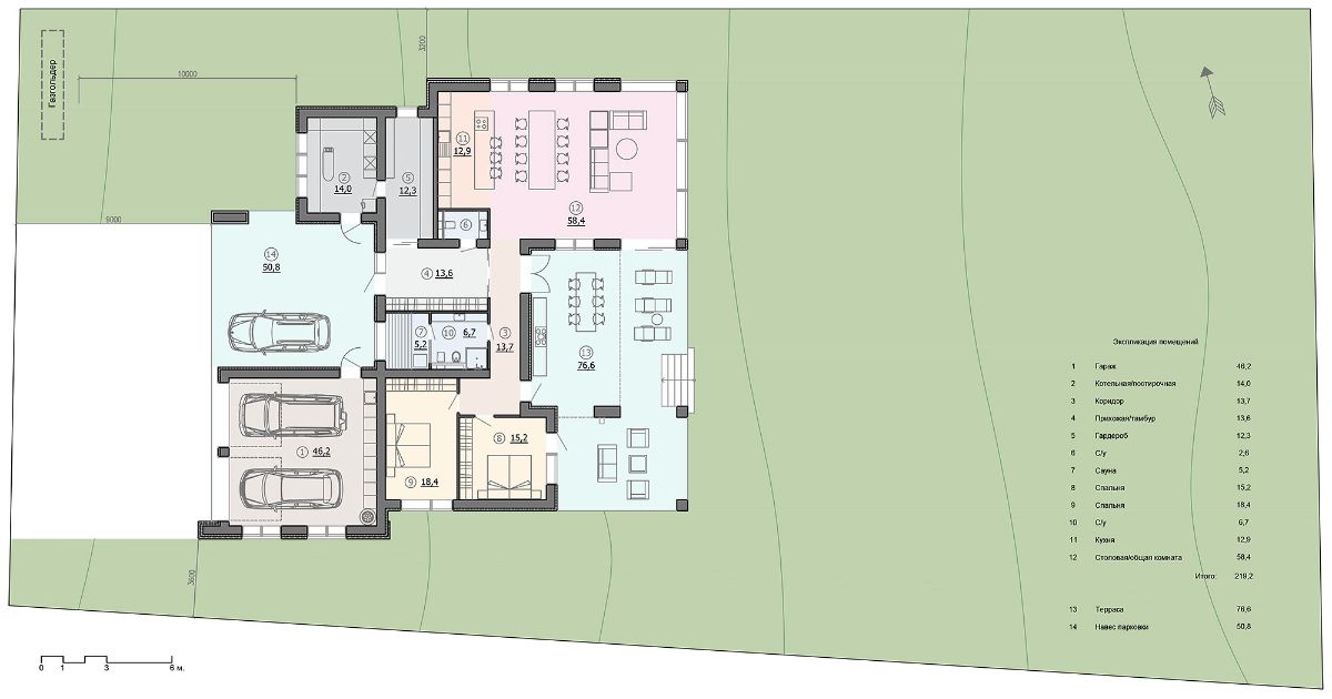 Планировка дома М-219