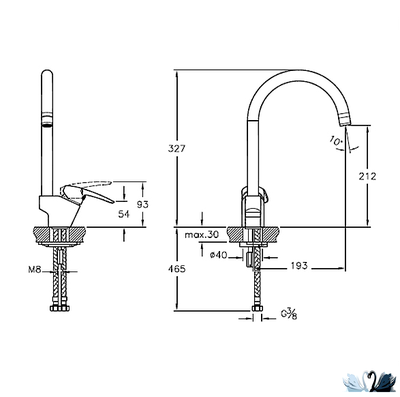 Смеситель для кухни VitrA Dynamic S A42157EXP, высокий