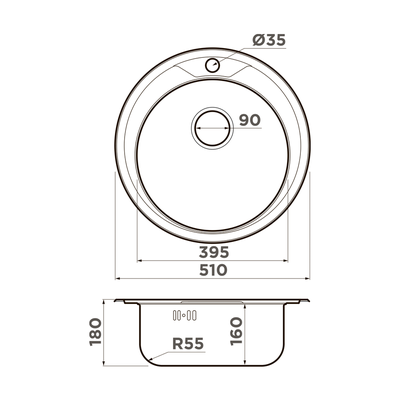 МОЙКА OMOIKIRI ASIDA 51 IN