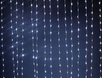 Световой занавес Водопад, 528 светодиодов, 2.2х3 м, с эффектом стекания, белый