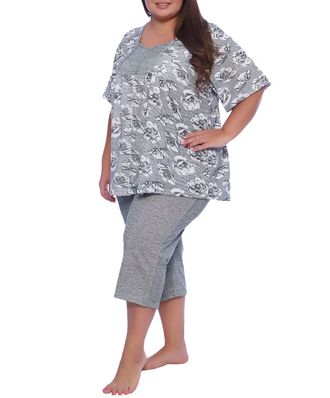 Пижама-костюм женский большого размера из хлопка арт. 19703-0158  Размеры 64-74