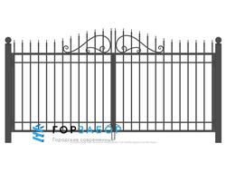 Распашные сварные ворота с элементами ковки KSZ15-28 недорого
