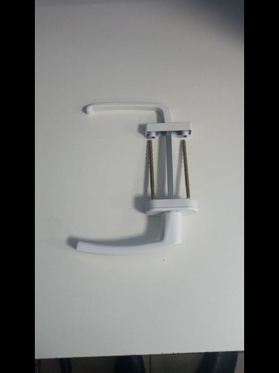 0011-Ручка оконная двухсторонняя,Узкая/обычная,алюм.,4х поз, белая