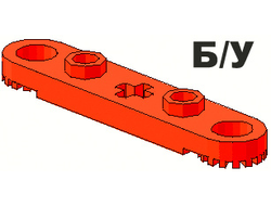 ! Б/У - Technic, Plate 1 x 5 with Toothed Ends, 2 Studs and Center Axle Hole, Red (2711 / 271121 / 4240274) - Б/У