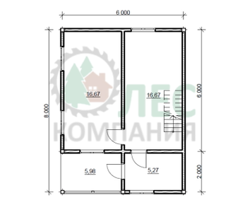 Дом из бруса 6x8,2 с мансардой и террасой