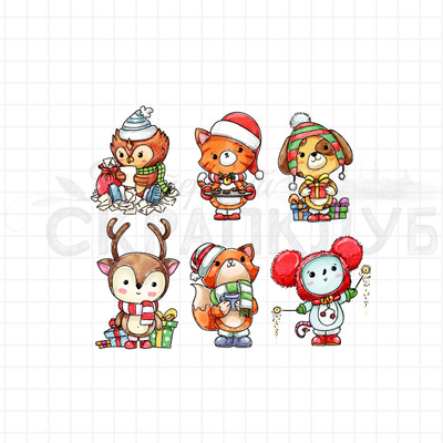 ФП штамп "Киса с печеньями"