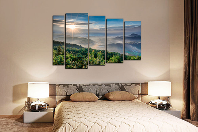 Модульная картина "Солнце и холмы"