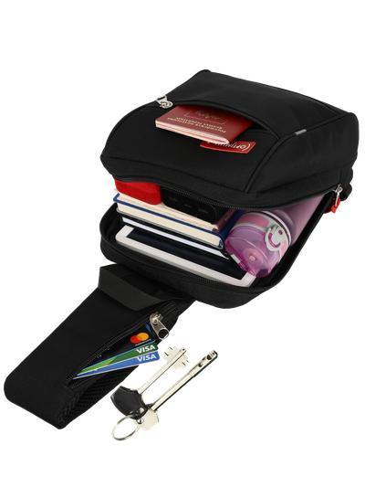 Рюкзак с одной лямкой - сумка на грудь Optimum XXL RL, черный