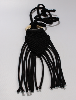 Подвеска Бохо макраме "Кольцо бахрома" черная