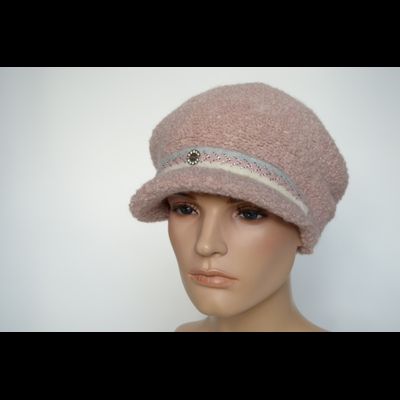 Розовая кепка женская из альпака Vizio Италия 9014 WK