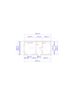 Д-08 ДАЧНЫЙ ДОМ ИЗ БРУСА ГАБАРИТНЫЕ РАЗМЕРЫ: (4Х8М), ОБЩАЯ ПЛОЩАДЬ: 32М²