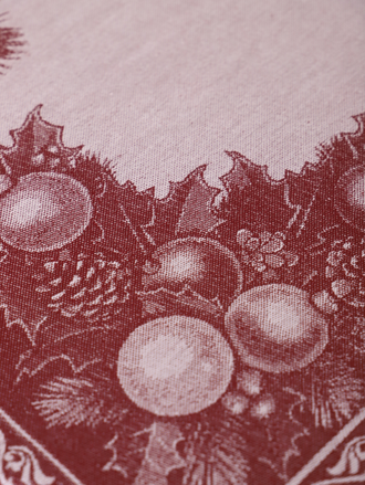 Скатерть жаккардовая "Новогодние игрушки" 150х220 Вид 2