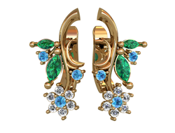 Серьги золотые 585 пробы. Артикул: СЦ-459