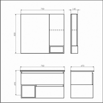 Тумба-умывальник "Турин-75М" дуб бежевый с раковиной COMFORTY 75E