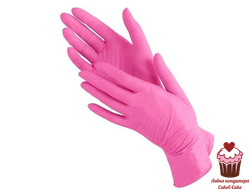 Перчатки нитрил/винил розовые, 100 шт (размер S)