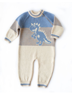 Комбинезон "Динозавр" голубой/бежевый