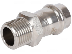 Переходник ROMMER ВПр-НР, 18х1/2 из нержавеющей стали прессовой