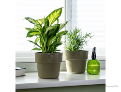 Горшок с дренажной системой Алемар VipSet 2,4л оливка