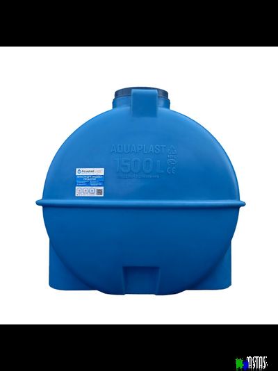 Емкость 1500 литров горизонтальная синяя