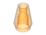 Cone 1 x 1 with Top Groove, Trans-Neon Orange (4589b / 4529918 / 4567341 / 4624375 / 6124858 / 6172239 / 6301326)