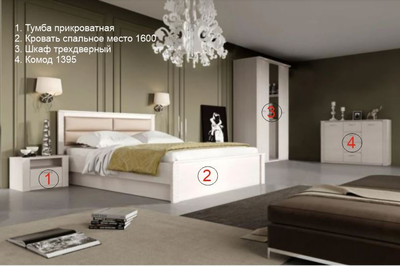 Спальня Элана бодега белая комплект