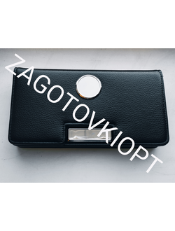 Клатч-портмоне из эко кожи с металлическими вставками и линзами