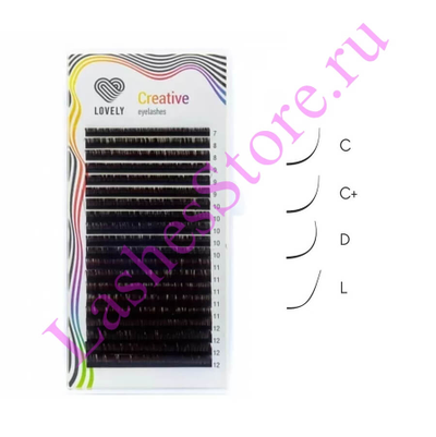 Ресницы коричневые LOVELY «Creative» "Тёмный Шоколад" - Одна длина (20 линий)