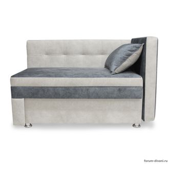 Кушетка Лилия, Серая/Слоновая кость Правая