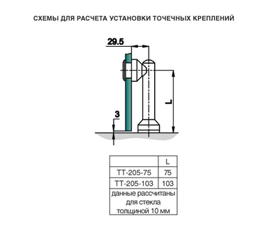 Крепление нерегулируемое TT-205-75A