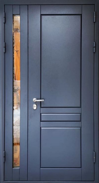 №5. 1,5 створчатая дверь со стеклопакетом. профильная конструкция.