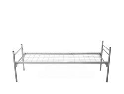 Кровать металлическая одноярусная "Бюджет"КМ-1-1 (800х1900, сетка 100х100), цвет серый