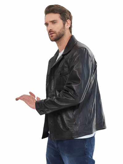 мужская кожаная рубашка