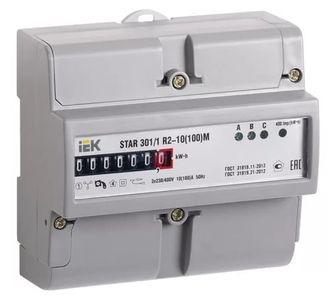 Счетчик электроэнергии трехфазный STAR 301/1 R2-10(100)М (CCE-3R1-2-01-1) IEK