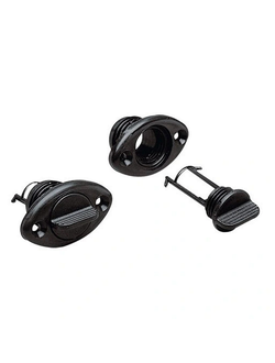 Сливная пробка врезная на 2 винта Marine Quality 17391 52x17мм Ø16/24,5мм из чёрной пластмассы